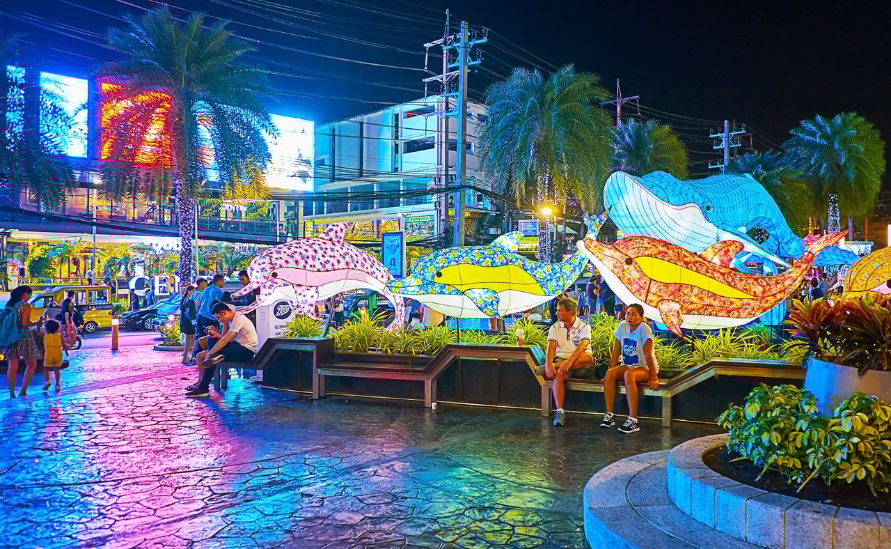 A light display in Patong, Thailand.