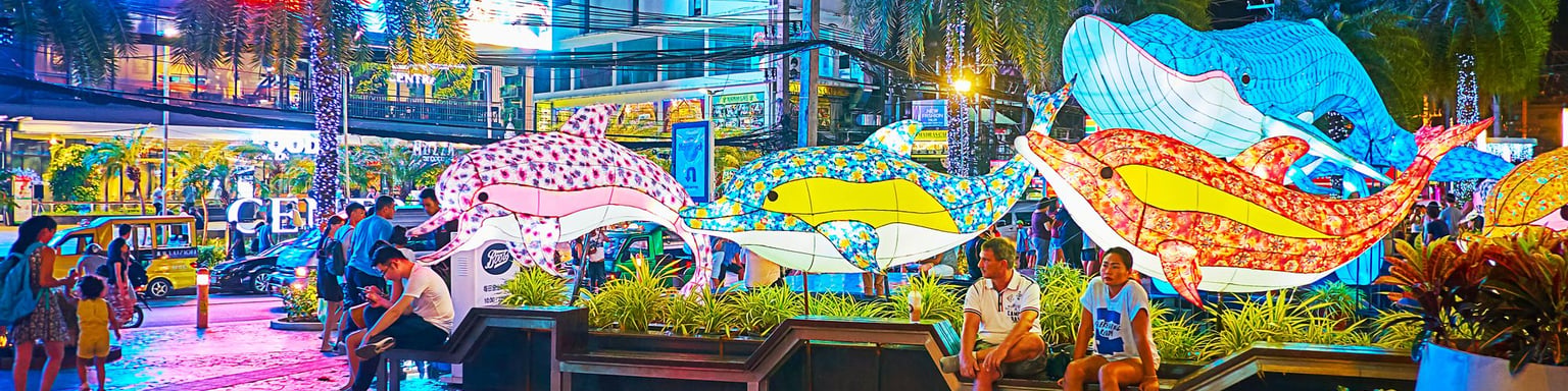 A light display in Patong, Thailand.