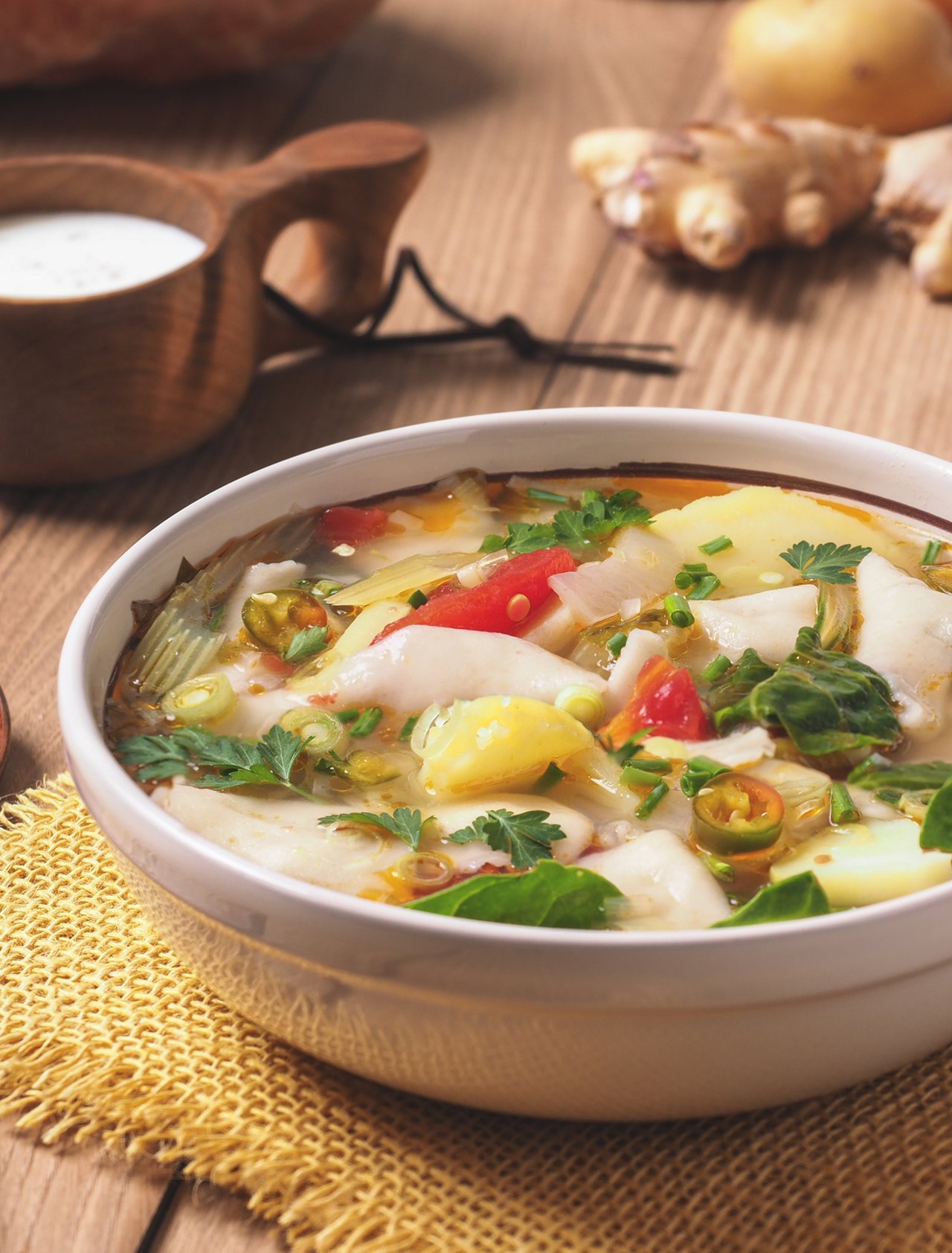 A bowl of Tibetan Thenthuk