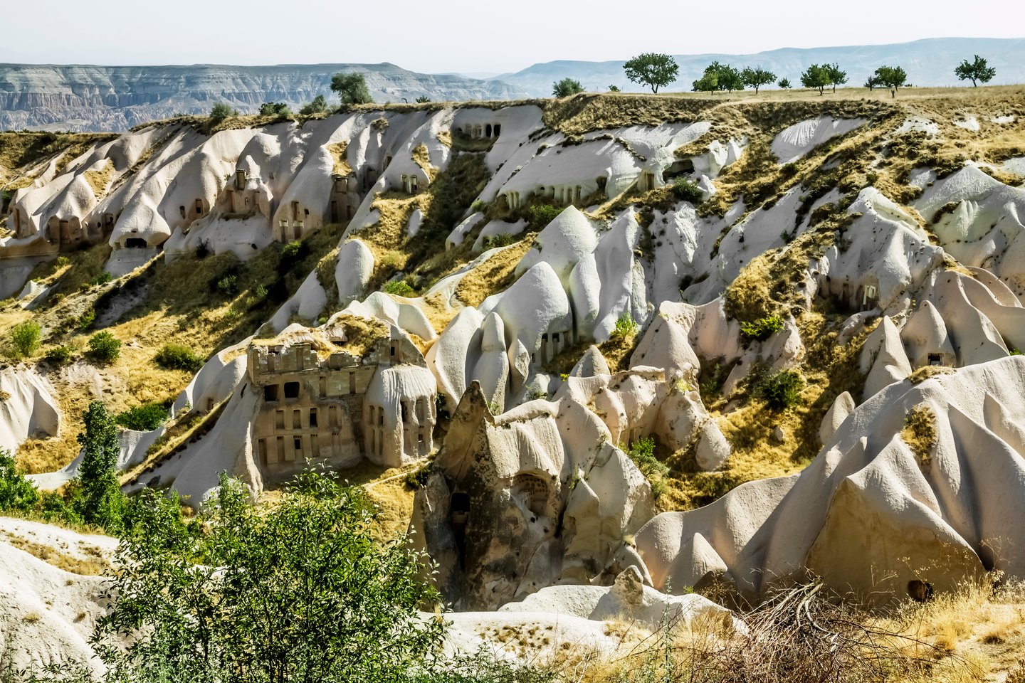 White fairy chimneys in Pigeon Valley, Cappadocia
