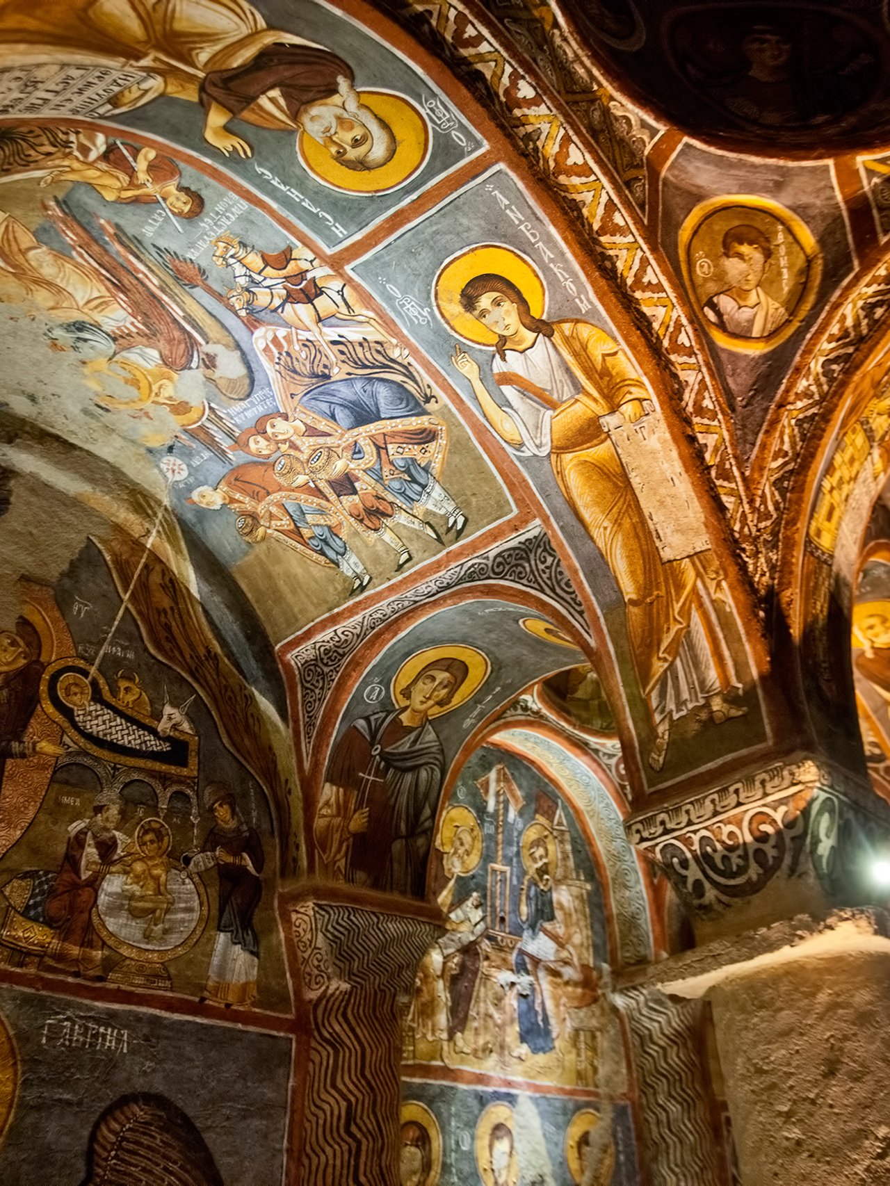 Detail from Carikli Kilise at Goreme in Turkey