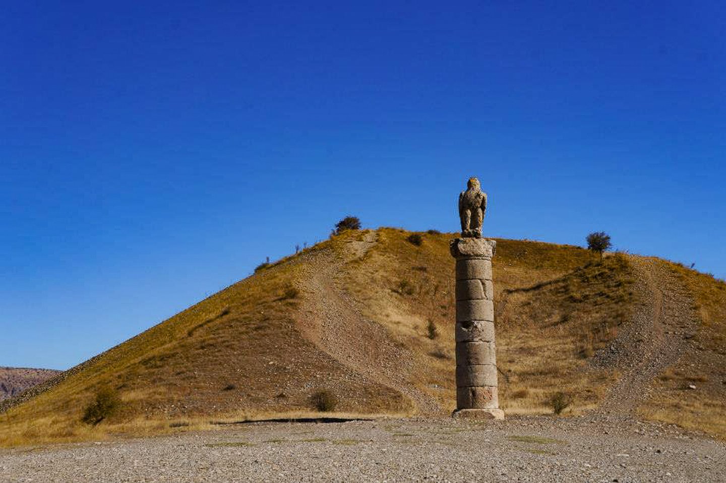 The Karakas, a Commagene tumulus (burial site), in Mount Nemrut National Park in Turkey