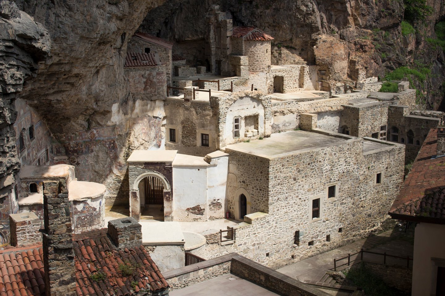 The buildings of the Sumela Monastery complex