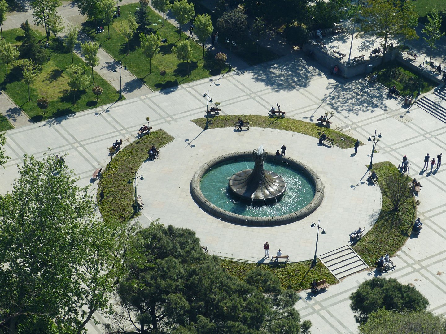 An aerial view of Taksim Square
