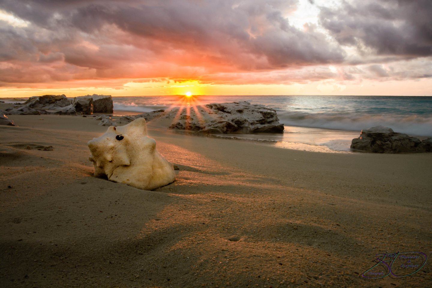 Sunset at Leeward beach in the Turks and Caicos