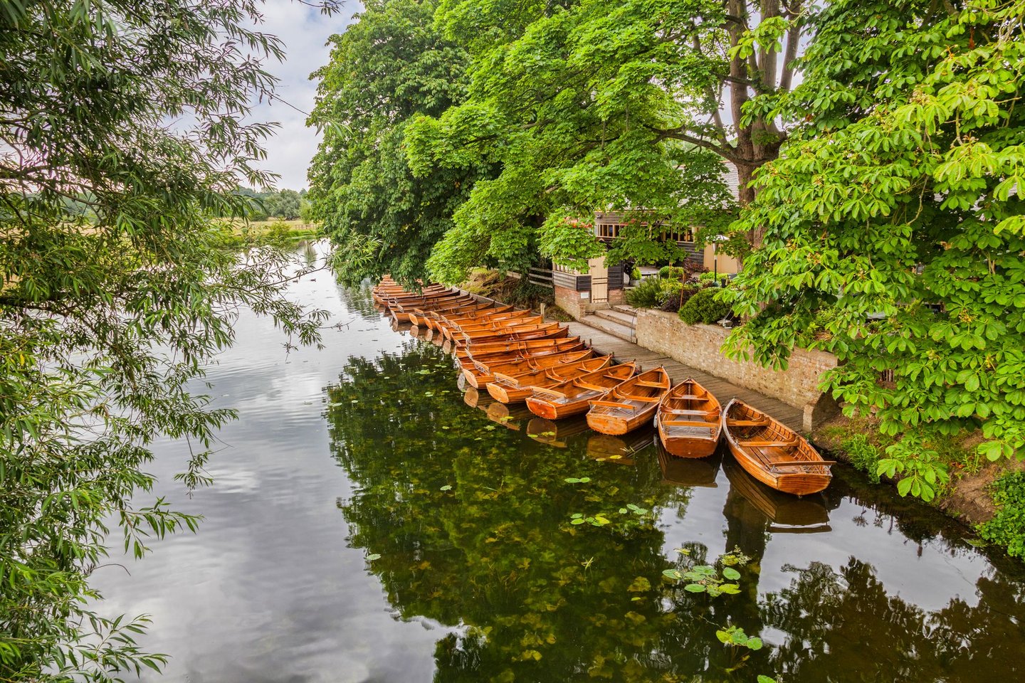 Boats on River Stour in Dedham Vale, Essex