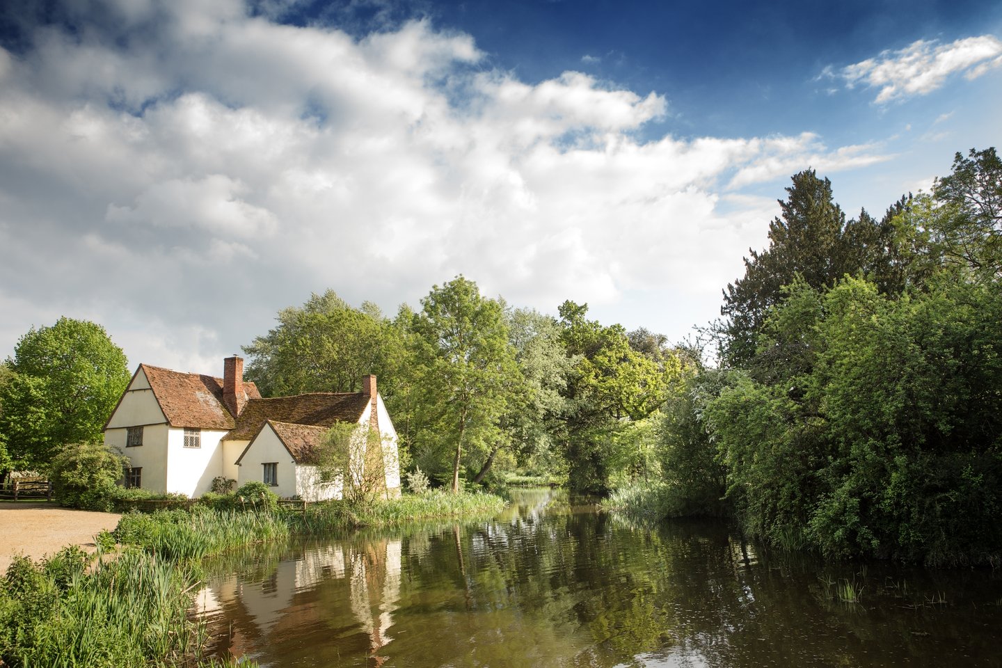 View of Flatford Mill in Essex, made famous by John Constable's paintings