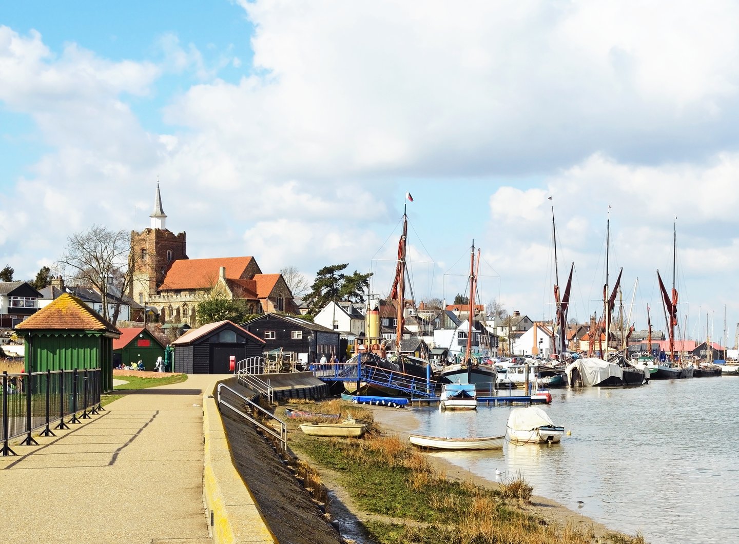 The promenade and harbour in Maldon, Essex