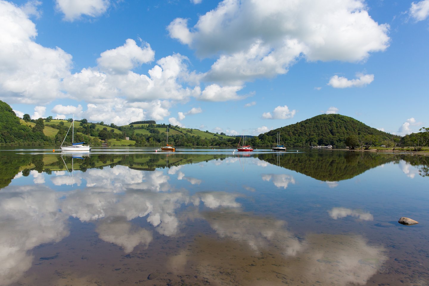 Reflections in the lake at Ullswater in England's Lake District 
