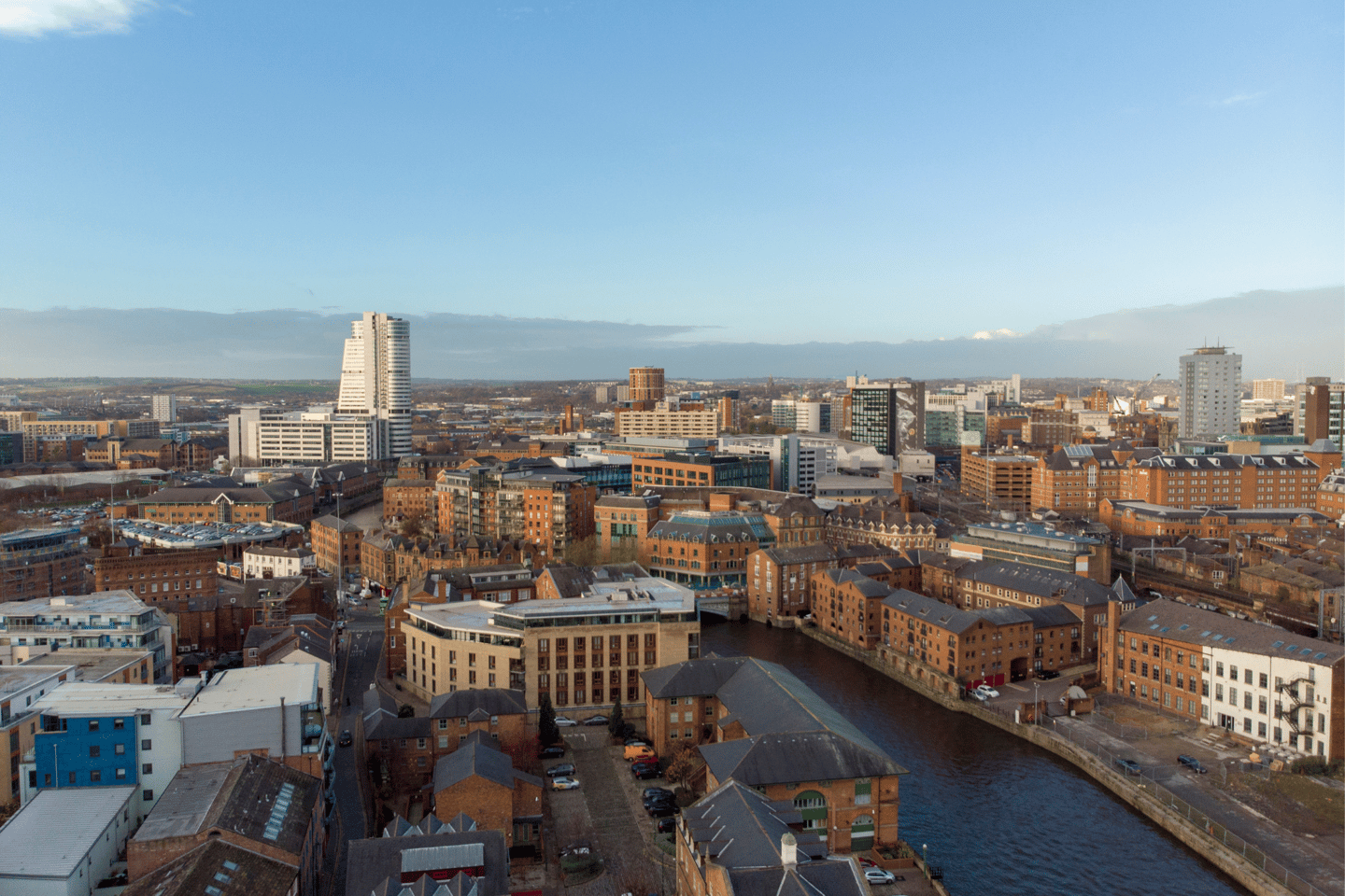 Aerial view of Leeds city centre