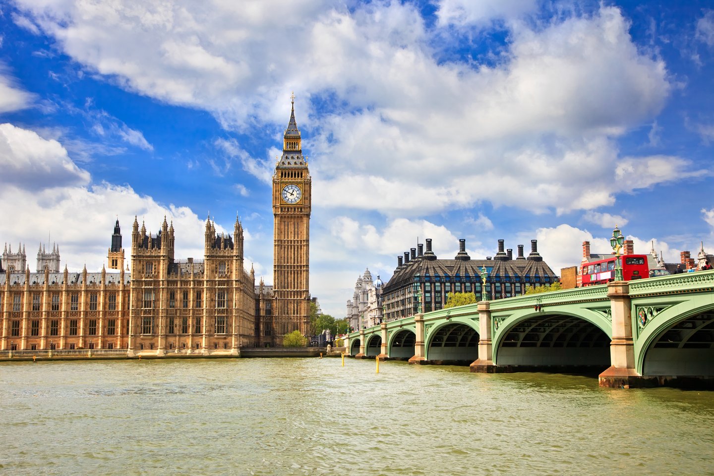Looking across the river at Big Ben