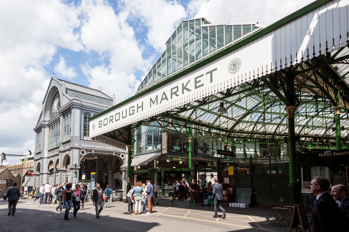 An entrance to the historic Borough Market in London
