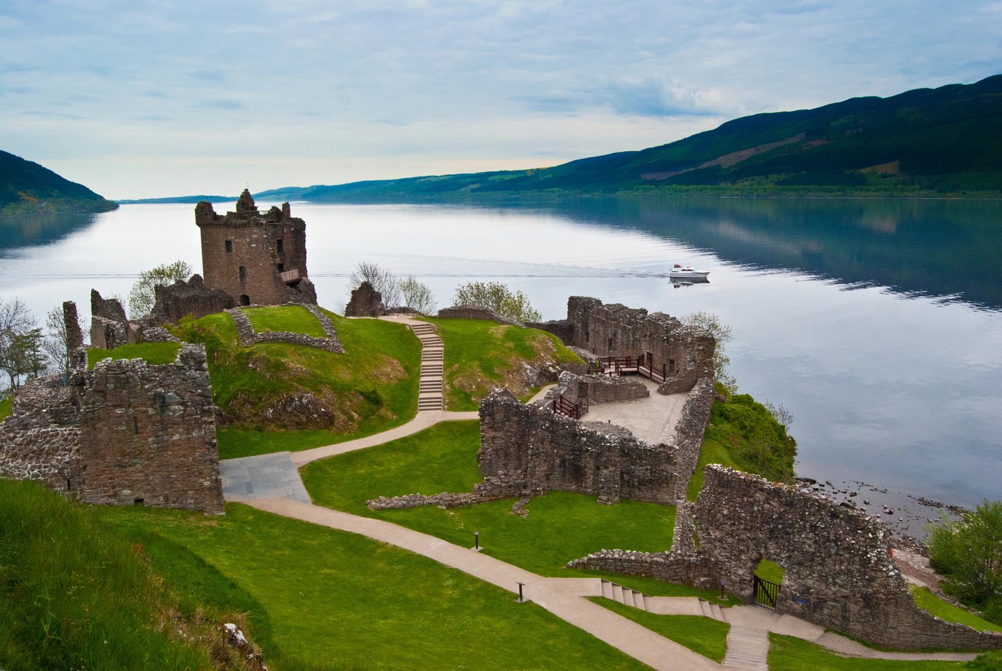 The Urquhart Castle in the banks of the Loch Ness, in Scotland.