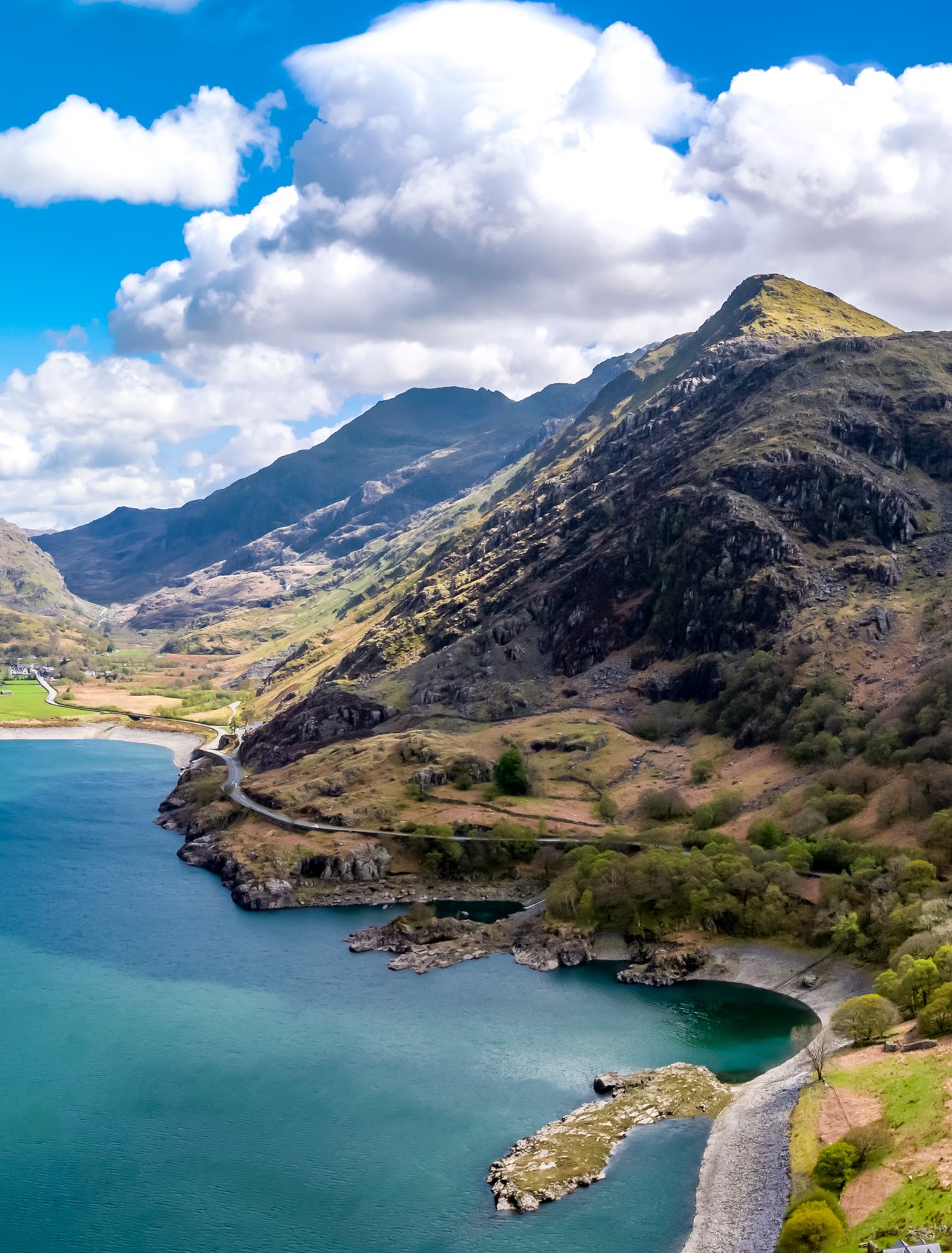 An aerial view of Snowdonia National Park