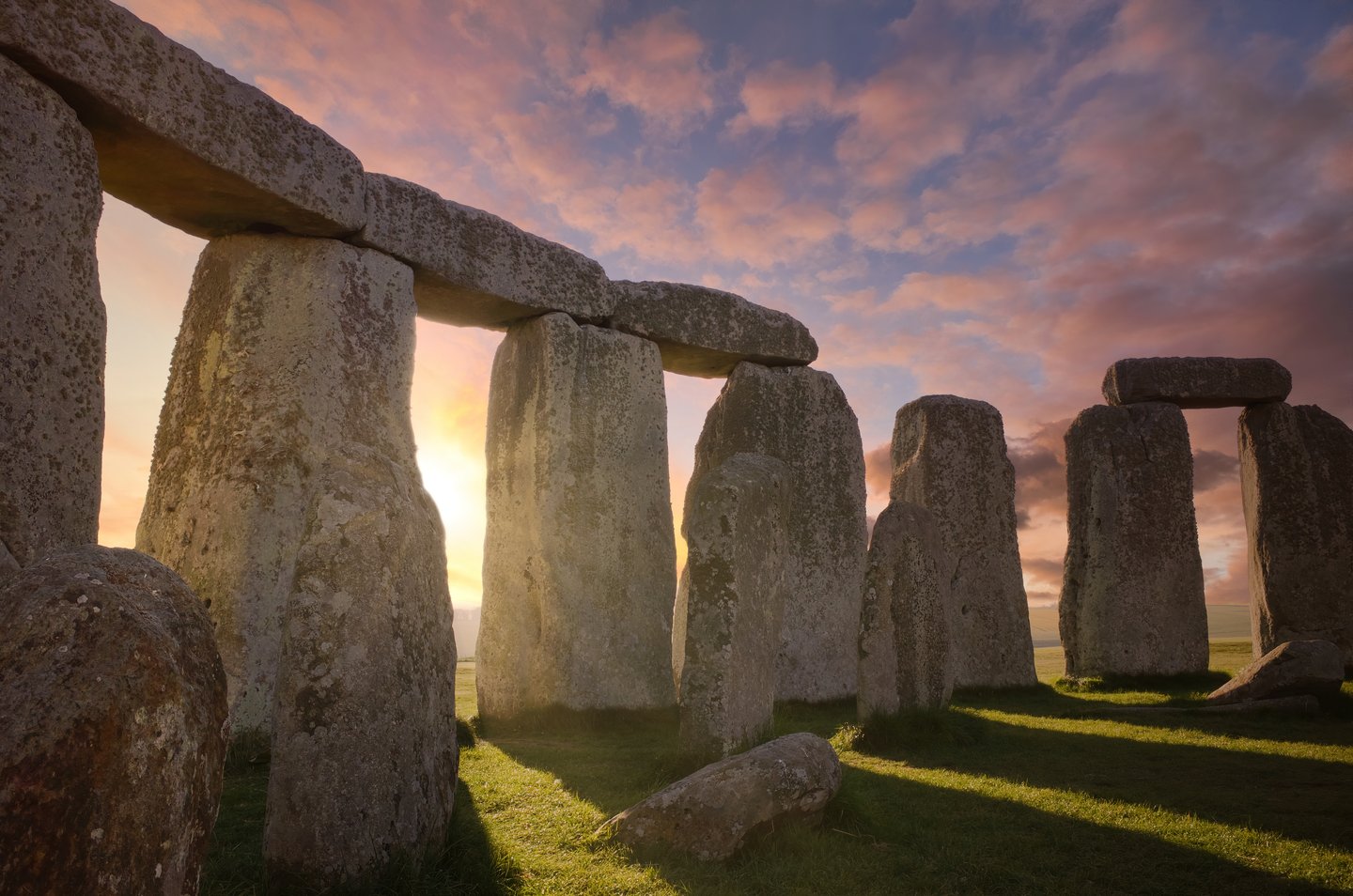 Looking through the standing stones from inside the circle