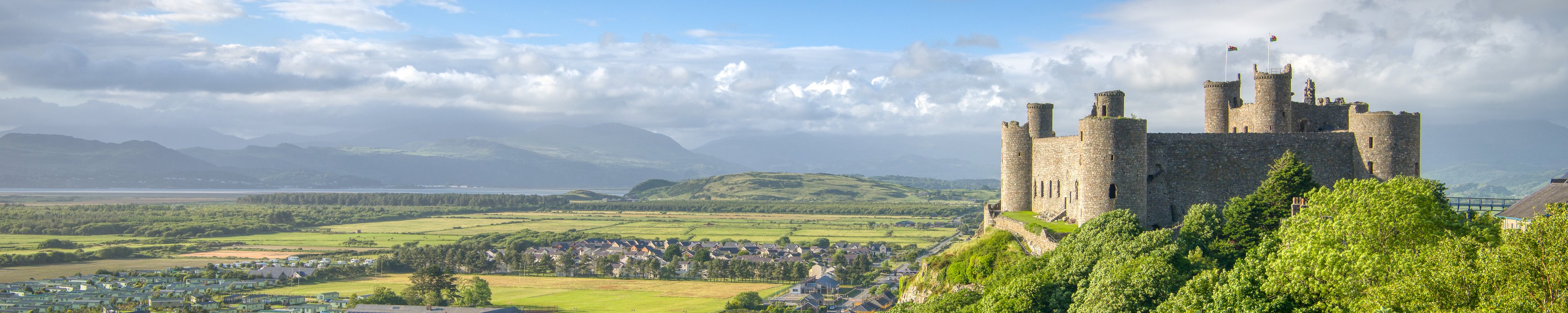 Harlech Castle overlooking Snowdonia National Park
