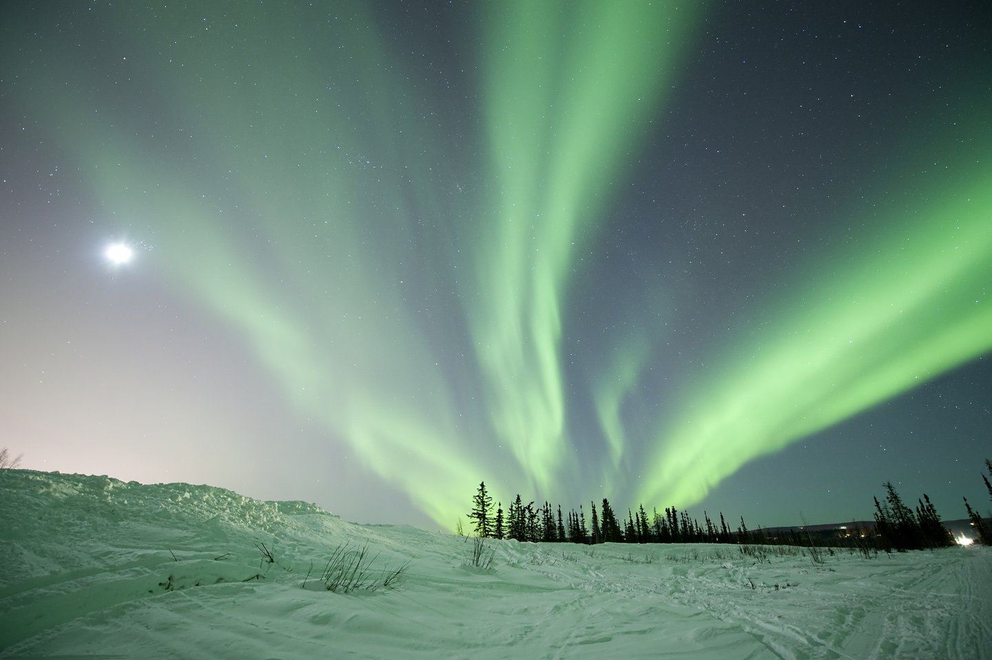 The aurora in Fairbanks, Alaska, during winter