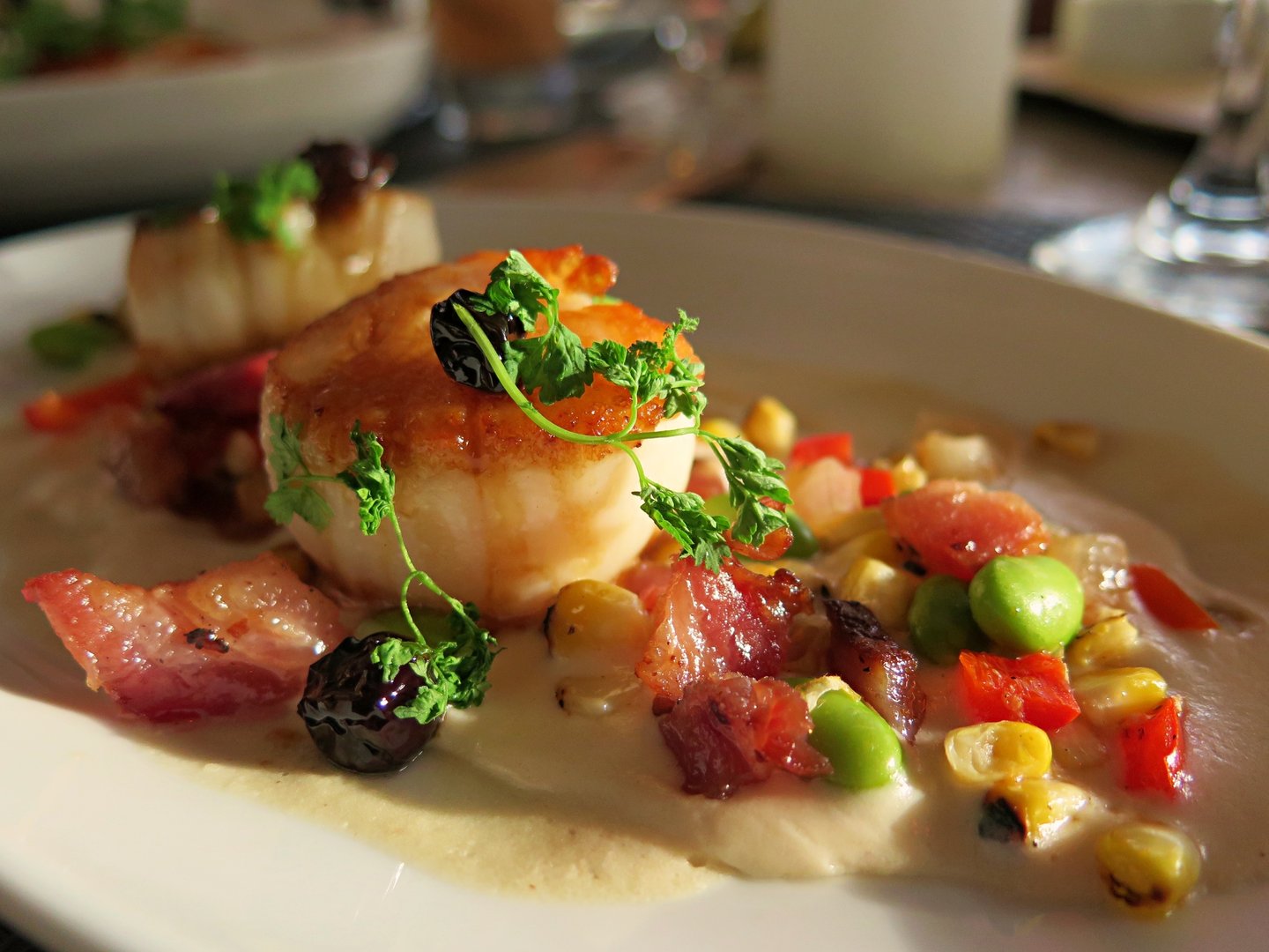 A scallops dish served at a restaurant in Naples, Florida.