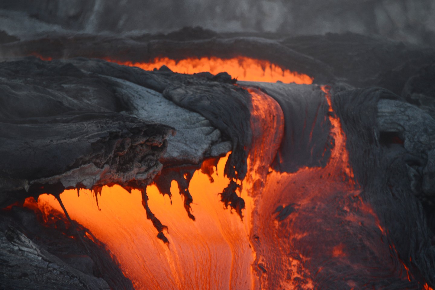 Lava flows in Hawaii