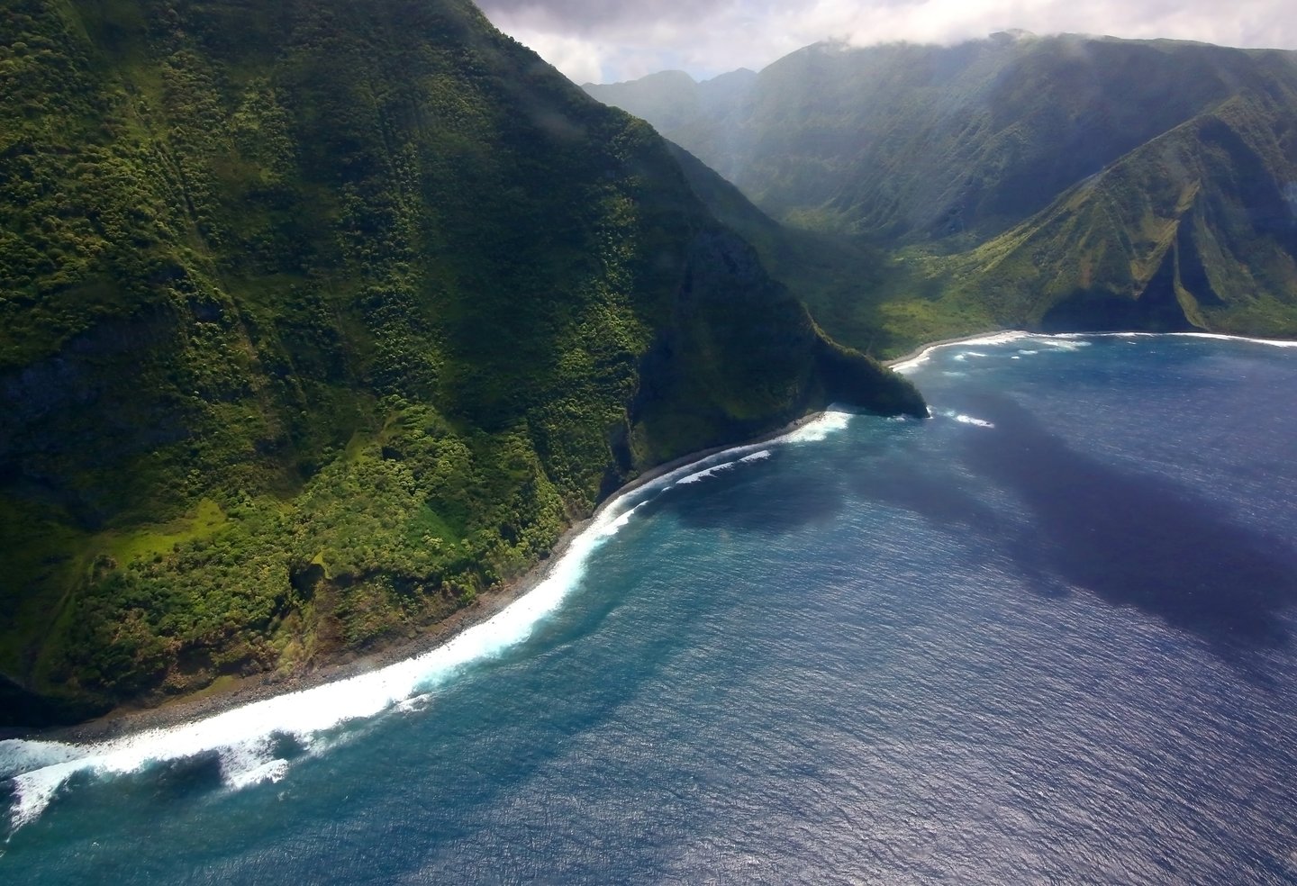 An aerial view of Maui's coastline