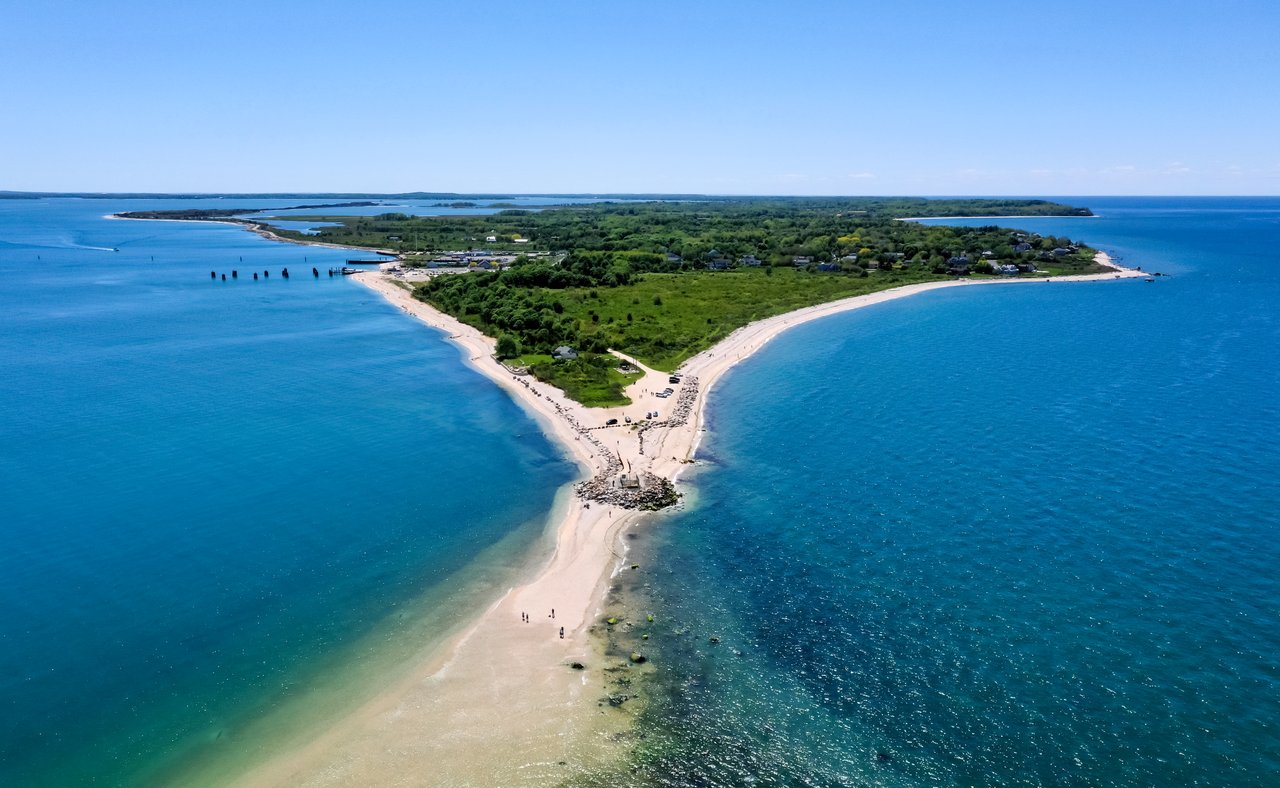 The white beaches at Orient Point in Long Island, New York