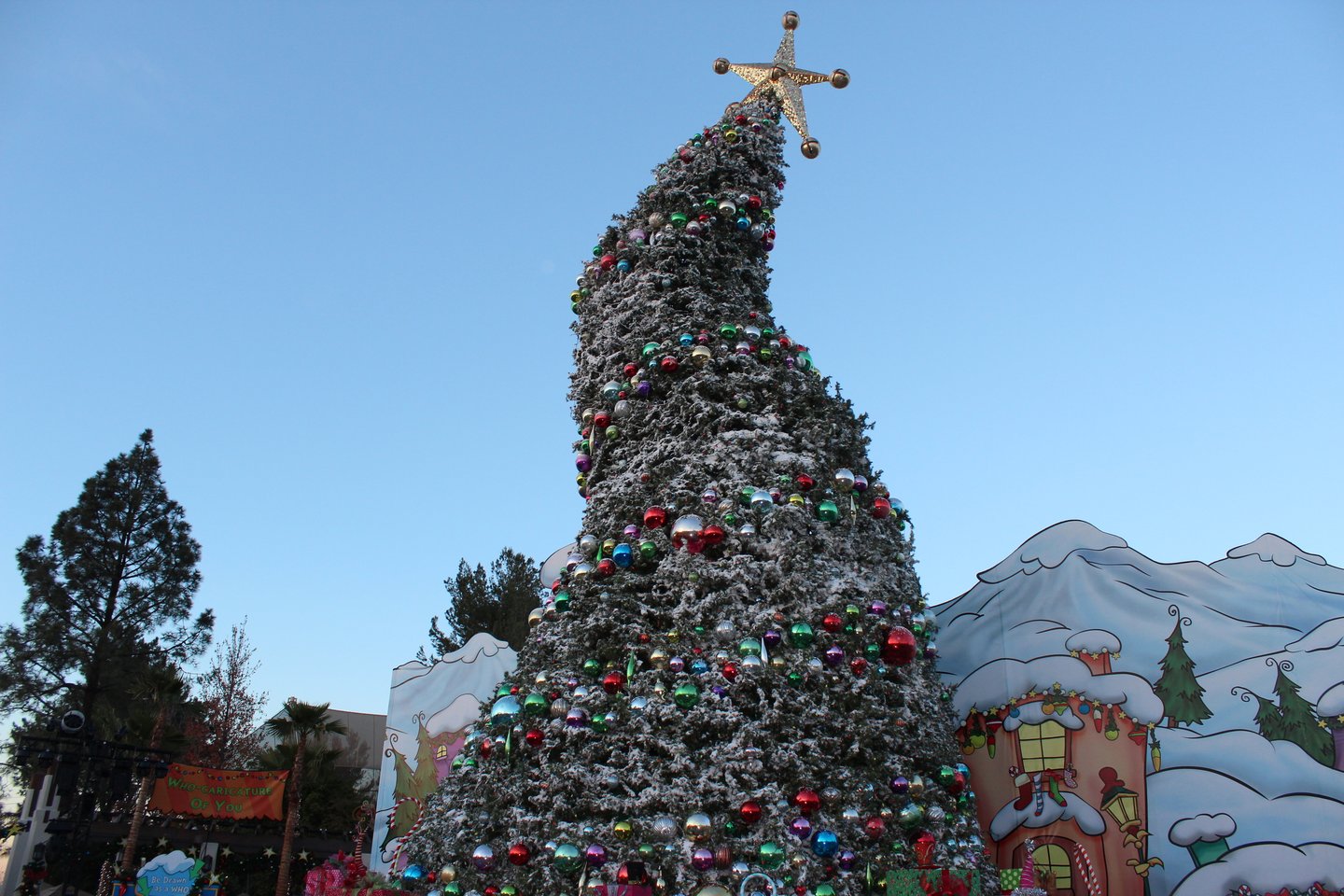 The star at the top of the Grinchmas tree at Universal Studios