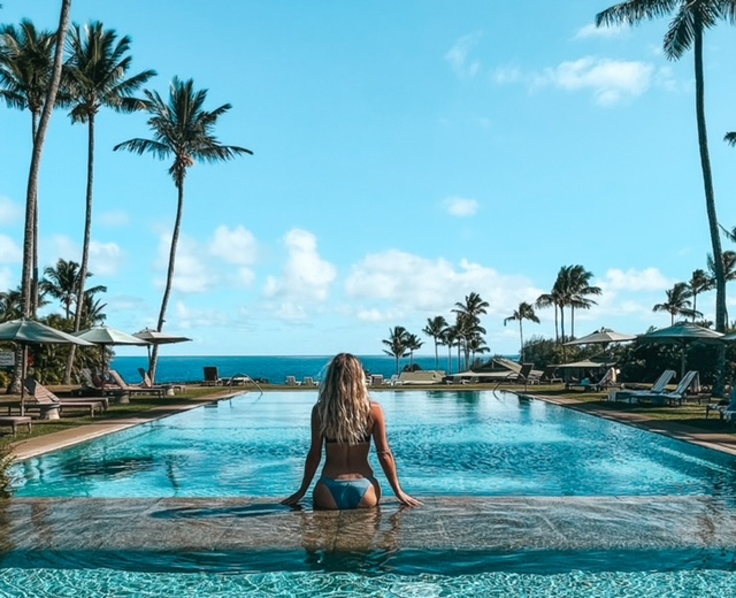 A resort pool in Maui, Hawaii
