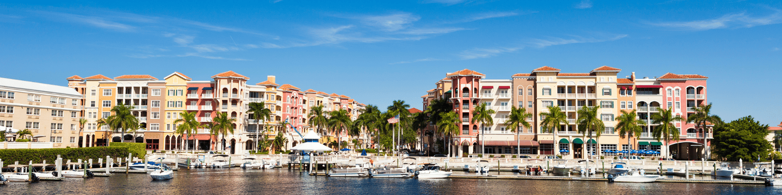 Colourful buildings in Naples, Florida