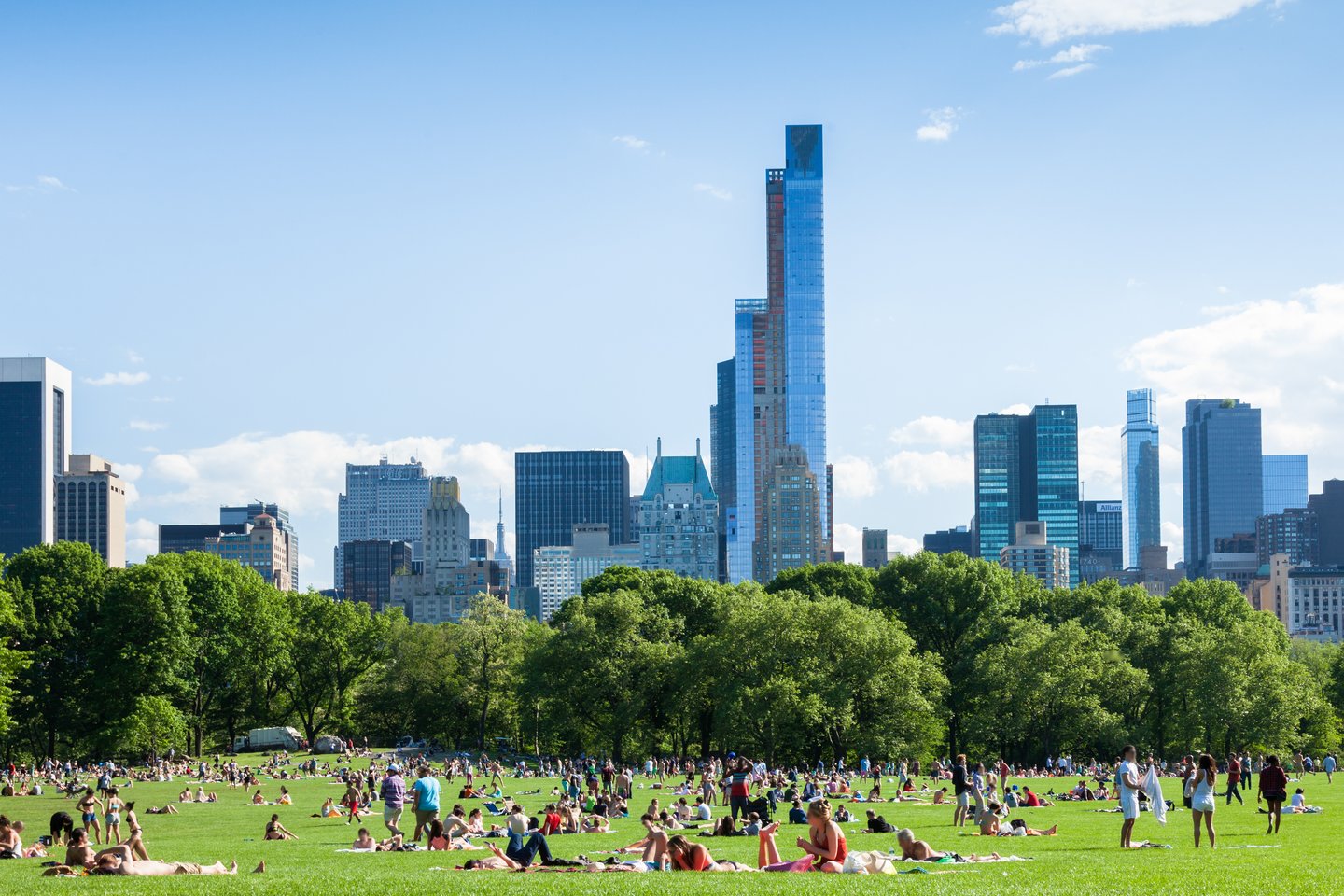 People relaxing in Central Park, New York