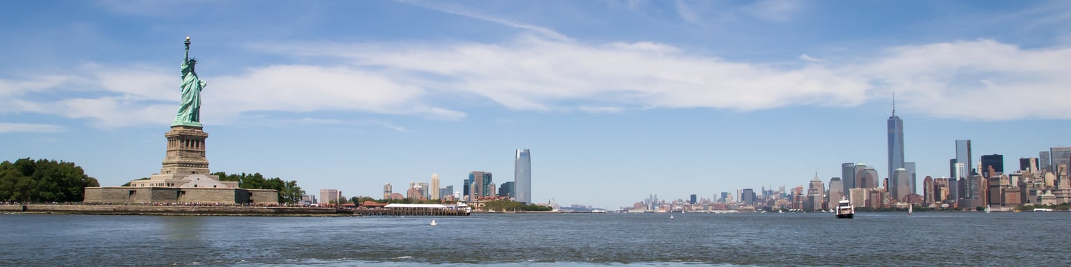New York skyline and the Statue of Liberty