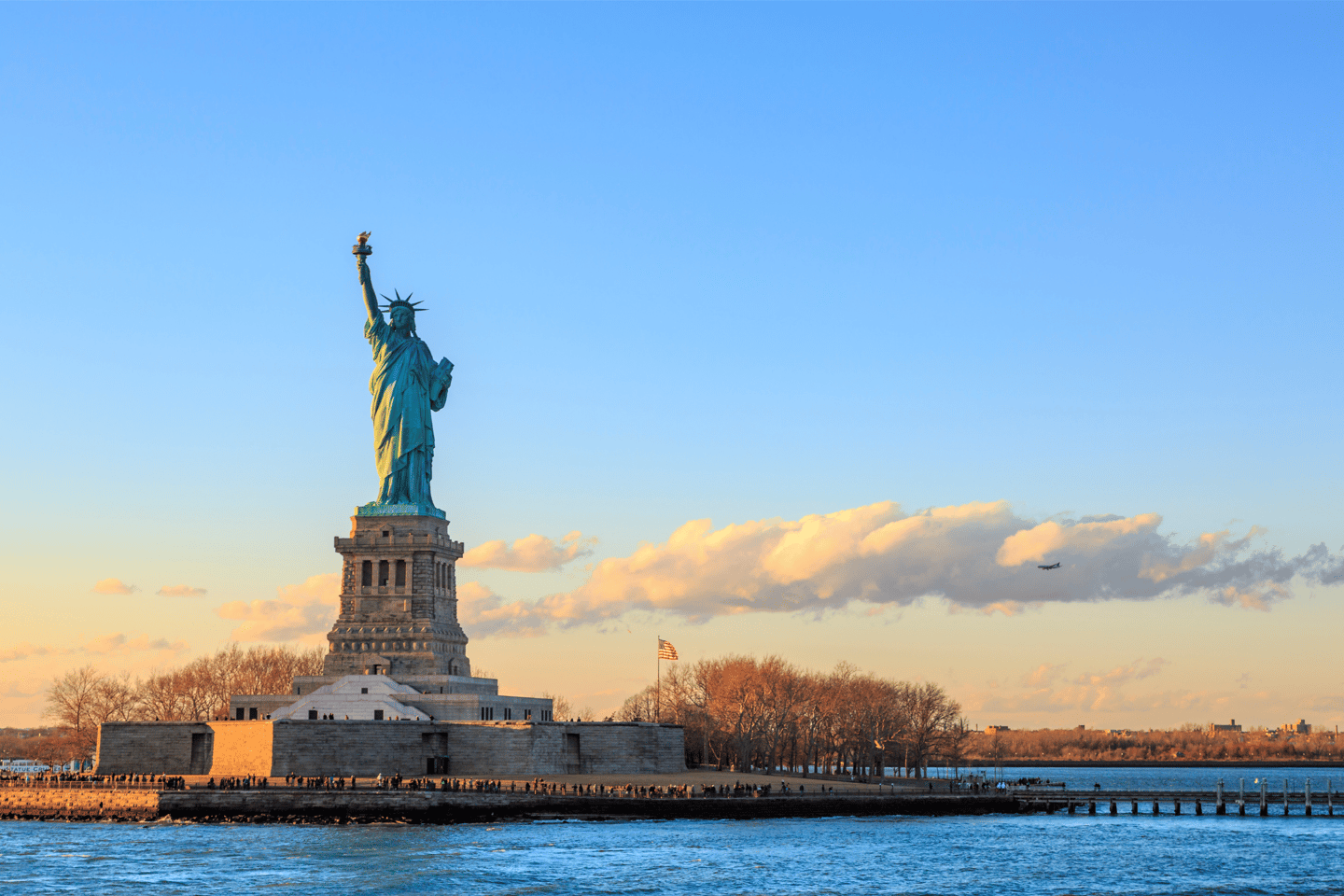 Statue of Liberty at sunset