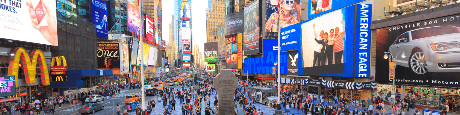 Duffy square in Time Square, New York City