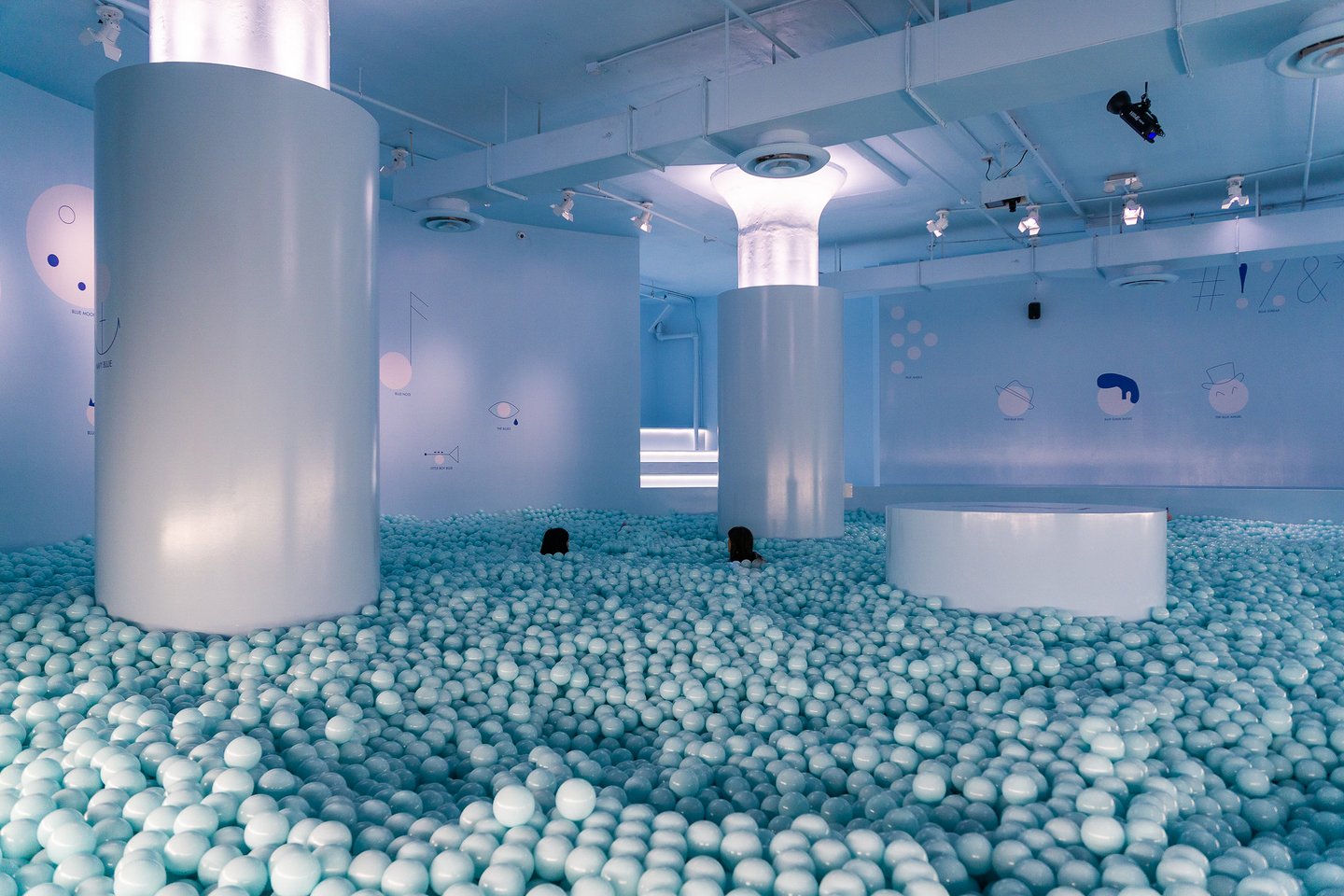 The ball pit in the Color Factory in New York