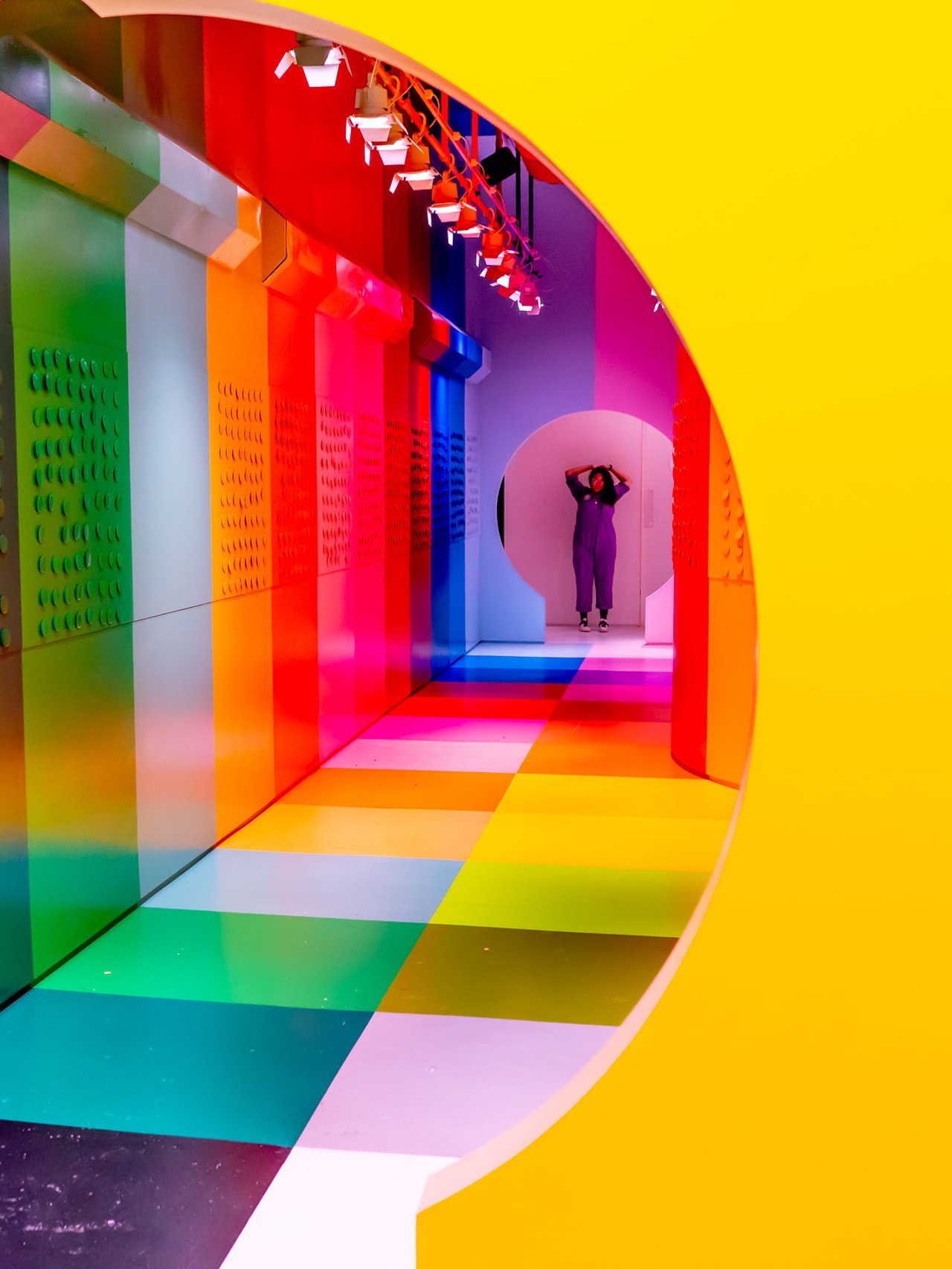 A colourful hallway at the Color Factory
