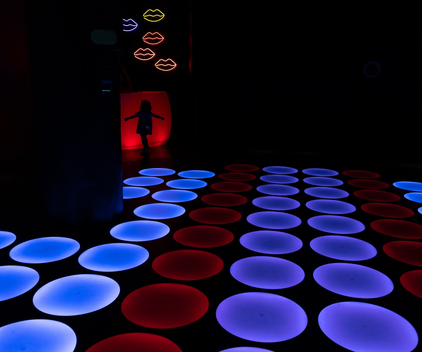 A lit-up floor at the Color Factory