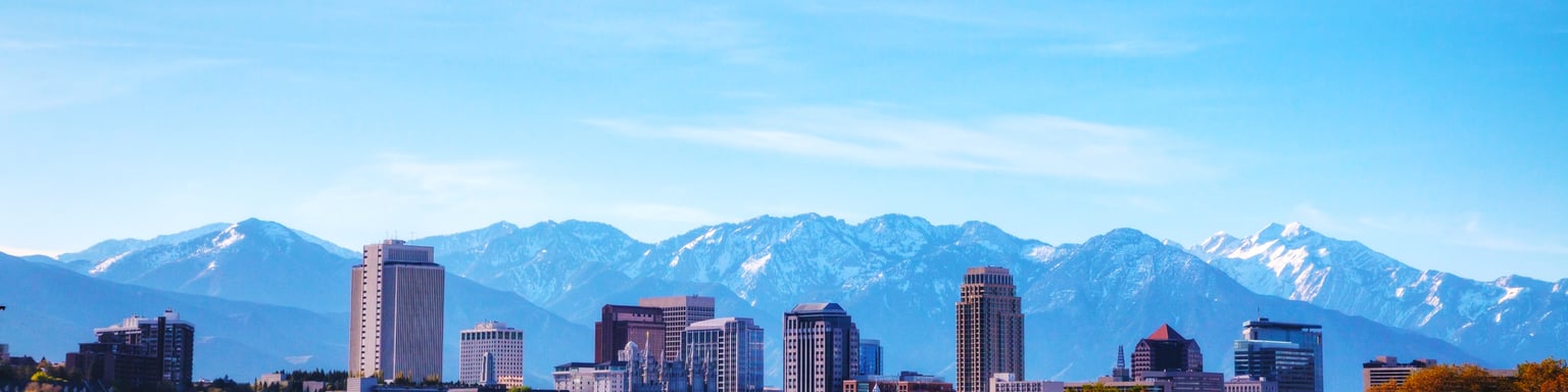 The skyline of Salt Lake City in Autumn