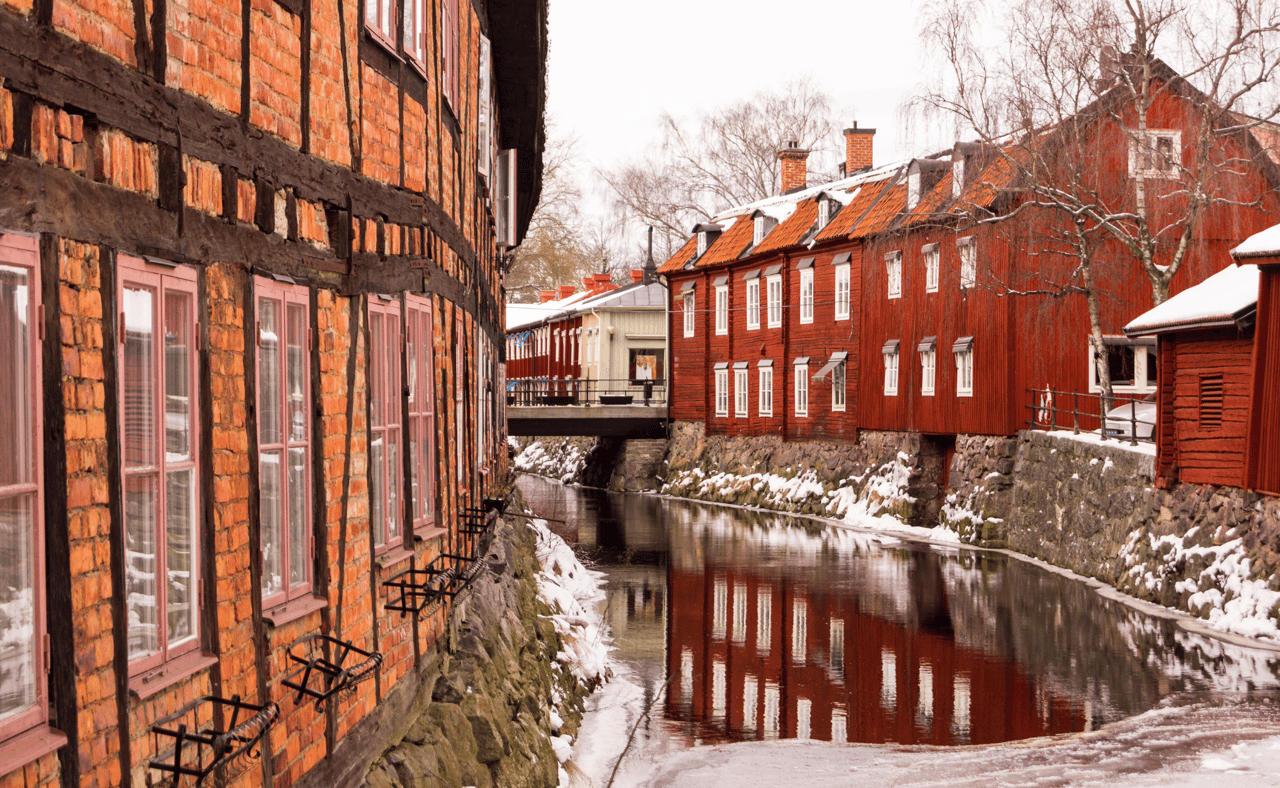 Vasteras old town in winter