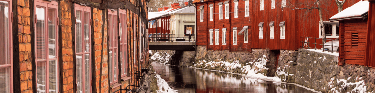 Vasteras old town in winter