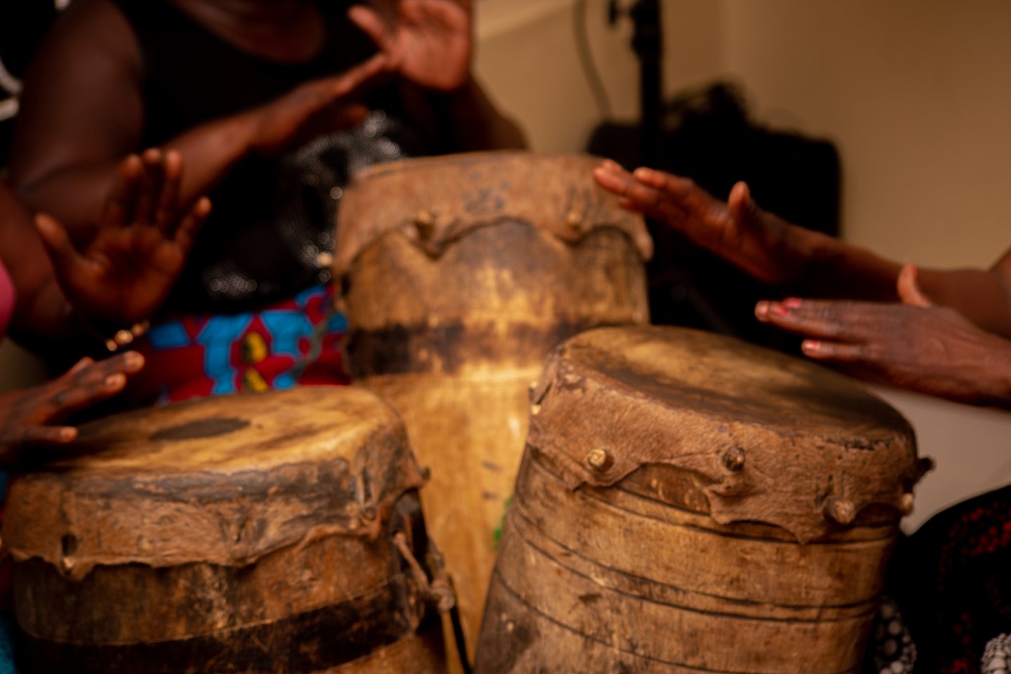 People playing the drums in Zambia