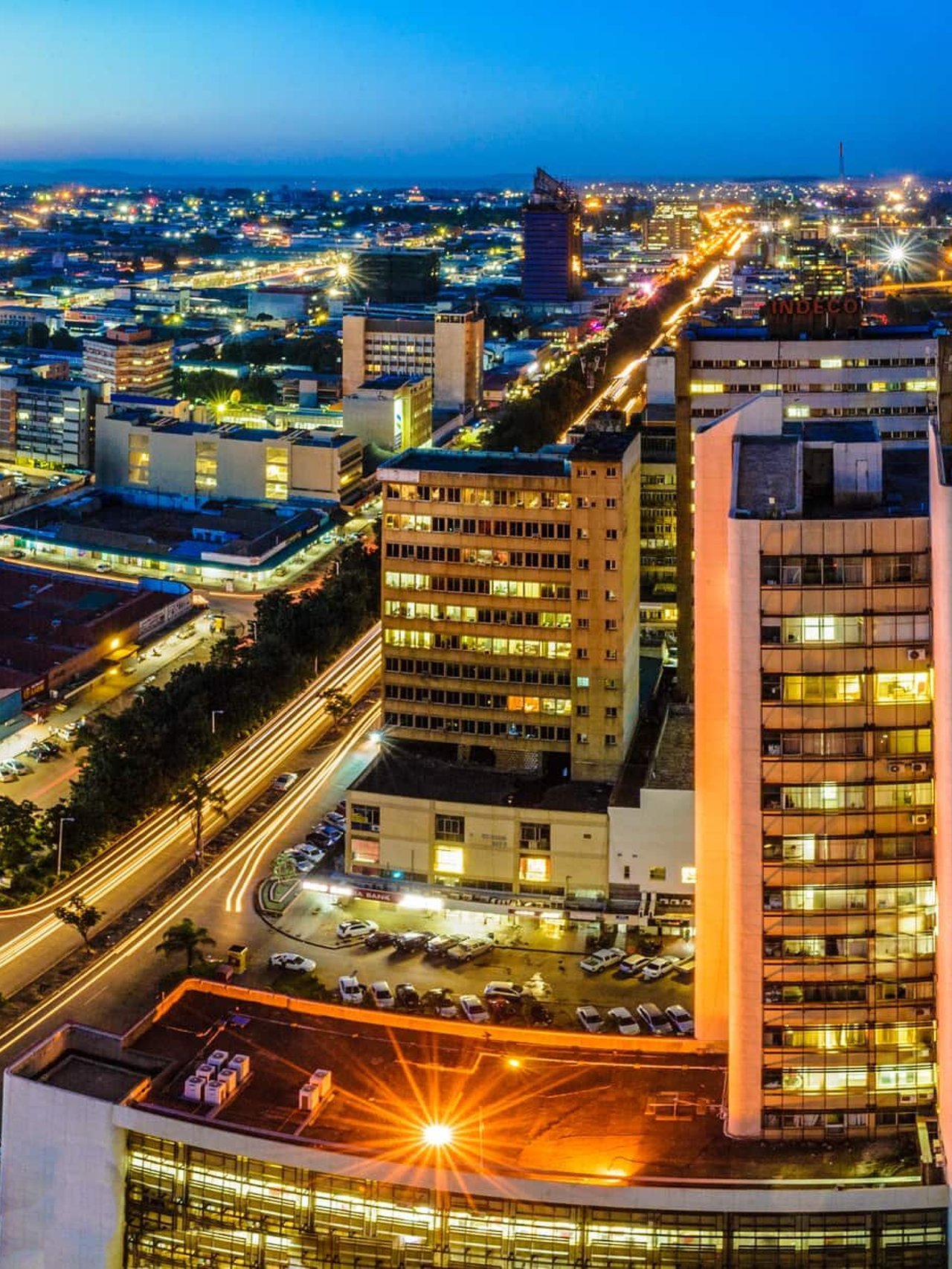 Lusaka skyline at night