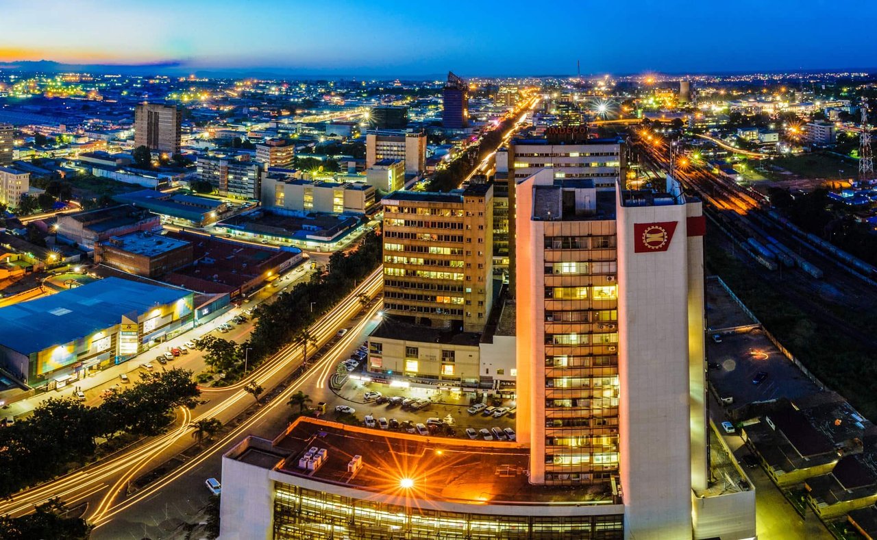 Lusaka skyline at night