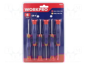 WORKPRO - مجموعة مفكات براغي دقيقة مفكات عدد 6 - W000825