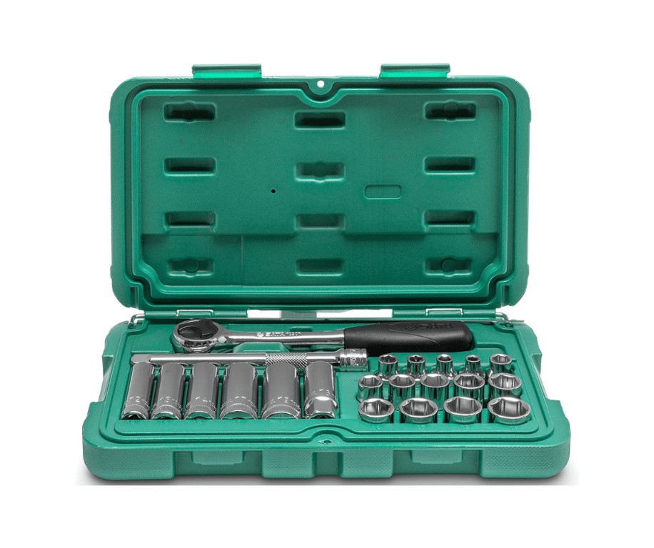 SATA - 22 Pc 3/8" Drive 6 Point Metric Socket Set 6 to 19 mm - ST09524