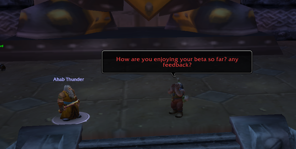 Barnaby asking Ahab Thunder about his beta impressions