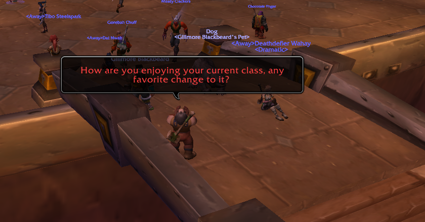 Barnaby asking Gillmore Blackbeard how his class feels and his thoughts on balance