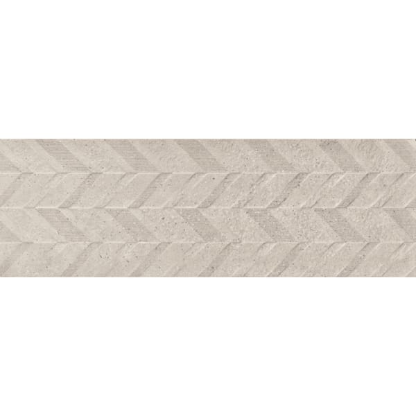 Faianță decor relief chevron Asphalt Saw Grit 30×90, suprafață frontală