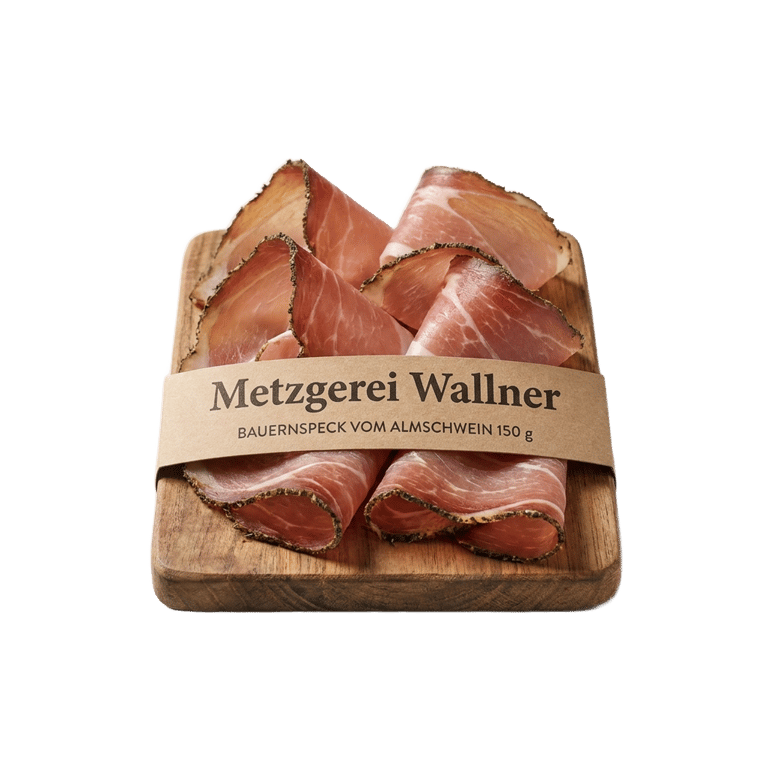 Bauernspeck vom Almschwein, geschnitten 150 g - Metzgerei Wa