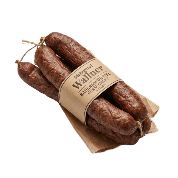 Bauernwürstel geräuchert, 4 Stück (240 g) - Metzgerei Wallne
