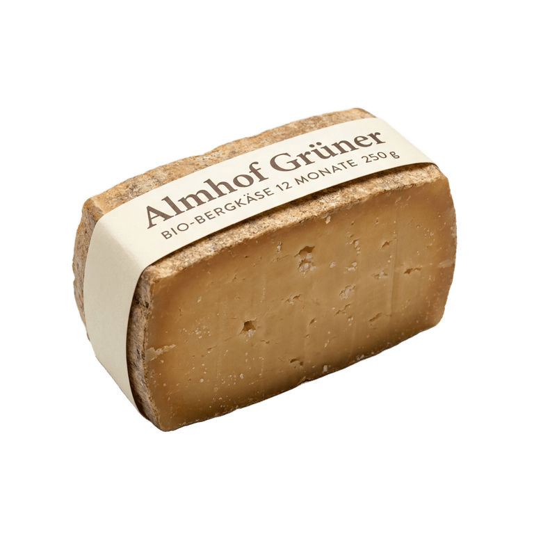 Bio-Bergkäse 12 Monate gereift, 250 g - Almhof Grüner