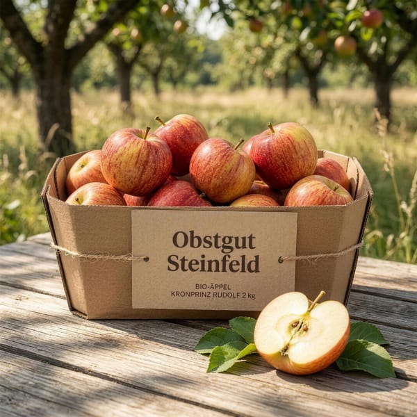 Bio-Äpfel Obstgut Steinfeld im Obstgarten